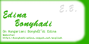 edina bonyhadi business card